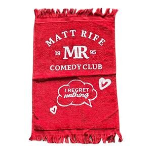 NEW Matt Rife HAND TOWEL Golf Cloth 100% Cotton 11x17 I Regret Nothing Red White